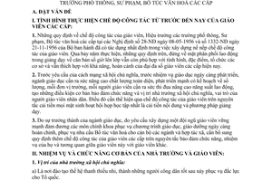 Thông tư 46-TT cải tiến sửa đổi công tác giáo viên Hiệu trưởng trường phổ thông Sư phạm Bổ túc văn hoá các cấp