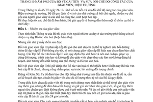 Thông tư 47-TT cải tiến sửa đổi công tác giáo viên Hiệu trưởng hướng dẫn Thông tư 46-TT