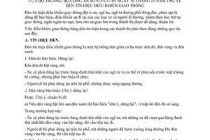 Thông tư 915-C57-P5 đèn tín hiệu điều khiển giao thông