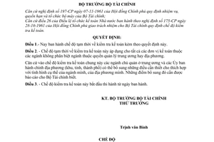 Quyết định 714QĐ-TC-CĐKT chế độ tạm thời về kiểm tra kế toán