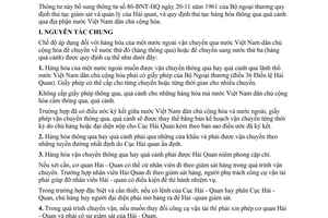 Chỉ thị 206-BNT-HQ quy định thủ tục hàng hóa thông qua quá cảnh