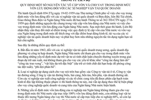 Thông tư liên tịch 01-057-TT/LB nguyên tắc cấp vốn cho vay định mức vốn lưu động xí nghiệp vận tải quốc doanh