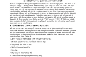 Thông tư 03-057-TT Bổ sung biện pháp cho vay định mức vốn lưu động xí nghiệp vận tải quốc doanh Bưu điện