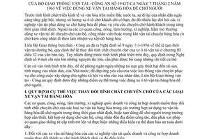 Thông tư liên tịch 19-GT-CA dùng xe vận tải hàng hoá chở người