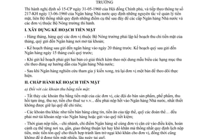 Thông tư liên bộ 05-LB-NHNN-BNT quản lý tiền mặt thuộc Bộ Nông trường