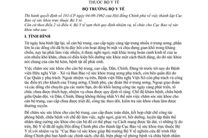 Thông tư 04-BYT-TT tạm thời quy định nhiệm vụ tổ chức Cục Bảo vệ sức khỏe thuộc Bộ Y tế
