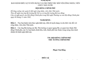 Nghị định 24-CP điều lệ tuyển dụng và cho thôi việc đối với công nhân, viên chức Nhà nước