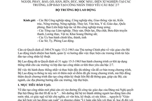 Thông tư 03-LĐ-TT hướng dẫn chương trình đào tạo công nhân cơ khí (tiện, nguội, phay, bào, gò, hàn, rèn, đúc, mộc mẫu, điện xí nghiệp) bậc 2/7