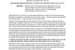 Thông tư 145-NT-LB cải tiến công tác phân phối vật tư kỹ thuật Bộ Nội thương Tổng cục Vật tư