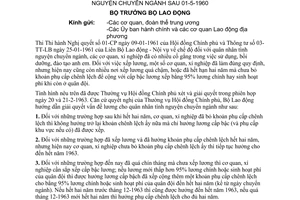 Thông tư 04-LĐ-TT Hướng dẫn giải quyết tiền lương quân nhân tình nguyện chuyển ngành sau 01-5-1960