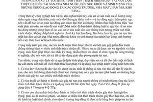 Chỉ thị 02-TANDTC/CT hướng dẫn tội thiếu tinh thần trách nhiệm gây tai nạn thiệt hại tài sản Nhà nước sức khoẻ sinh mạng người lao động