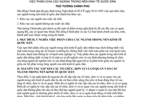 Thông tư 51-TTg phân chia ngành nền kinh tế quốc dân giải thích Nghị định 82-CP