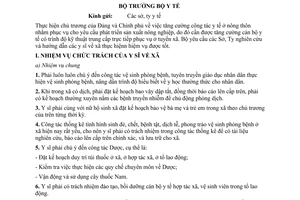 Thông tư 14-BYT-TT nhiệm vụ chức trách y sĩ về xã