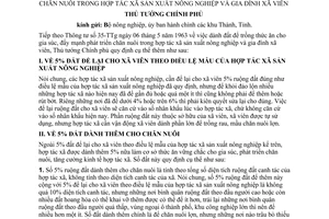 Thông tư 65-TTg dành đất trồng thức ăn gia súc đẩy mạnh phát triển chăn nuôi hợp tác xã sản xuất nông nghiệp gia đình xã viên