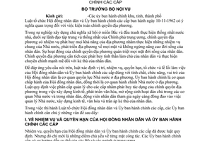 Thông tư 18-NV thi hành Luật tổ chức Hội đồng nhân dân Ủy ban hành chính các cấp