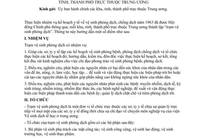 Thông tư liên bộ 21-TT-LB hướng dẫn thành lập trạm vệ sinh phòng dịch khu, tỉnh, thành phố thuộc Trung ương