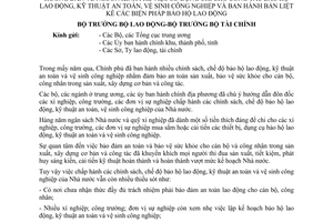 Thông tư liên bộ 11-TT-LB nguồn kinh phí sử dụng chi công tác bảo hộ lao động kỹ thuật an toàn vệ sinh công nghiệp bảng liệt kê bảo hộ lao động