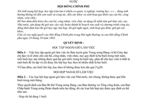 Quyết định 118-QĐ quy định hội họp, học tập cán bộ, công nhân, viên chức Nhà nước