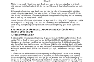 Thông tư liên bộ 31-TT-LB hướng dẫn chính sách thuế nông trường quốc doanh