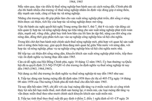 Thông tư 120-TTg chủ trương ổn định nghĩa vụ thuế nông nghiệp trong ba năm 1963, 1964, 1965