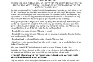 Thông tư 16-TT-LB nộp kinh phí bảo hiểm xã hội trả khoản trợ cấp hưu trí trợ cấp thôi việc vì tai nạn mất sức lao động trợ cấp chôn cất tiền tuất