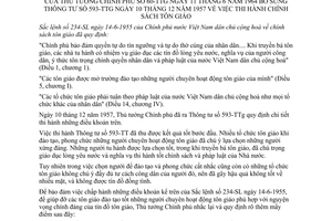 Thông tư 60-TTg thi hành chính sách tôn giáo bổ sung Thông tư 593-TTg