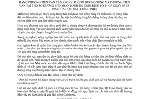 Thông tư 10-TT hướng dẫn điều lệ vận chuyển hàng hóa bằng phương tiện vận tải cơ giới, thô sơ đường sông biển hướng dẫn Nghị định 44-CP