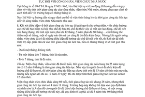 Thông tư 18-NV hướng dẫn tính tháng lẻ thời gian công tác liên tục công nhân viên chức Nhà nước