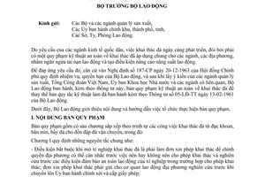 Thông tư 12-LĐ-TT quy phạm kỹ thuật an toàn khai thác đá