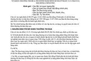 Thông tư 18-TC-VP hướng dẫn việc dự trừ sử dụng kính phí quyết toán chỉ tiêu khen thưởng thi đua  hướng dẫn Nghị định 80-CP