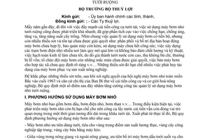 Thông tư 26-TL-TT quy định tạm thời quản lý, sử dụng máy bơm nhỏ tưới ruộng