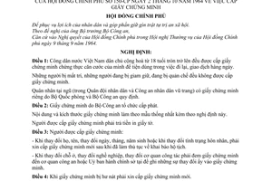 Nghị định 150-CP cấp giấy chứng minh