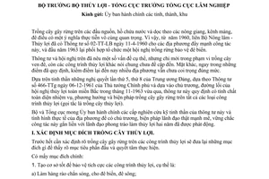 Thông tư liên bộ 29-TT-LB đẩy mạnh trồng cây gây rừng ở công trình thủy lợi