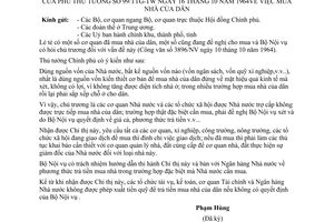 Công văn 99/TTg-TW mua nhà của dân