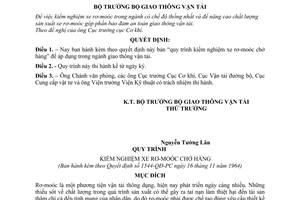 Quyết định 1544-QĐ-PC quy trình kiểm nghiệm xe rơ-moóc chở hàng