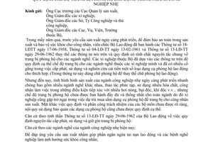 Thông tư 313-BCNNh-CBLĐ chế độ trang bị phòng hộ lao động ngành công nghiệp nhẹ