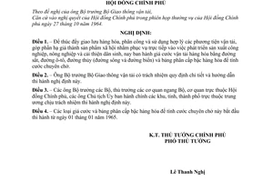 Nghị định 170-CP giá cước vận tải hàng hóa