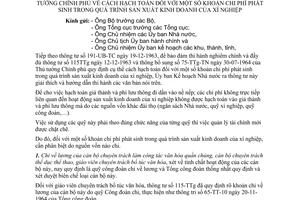 Thông tư 1864-UB-TC cách hạch toán chi phí phát sinh sản xuất kinh doanh xí nghiệp hướng dẫn Thông tư 75-TTg-TN