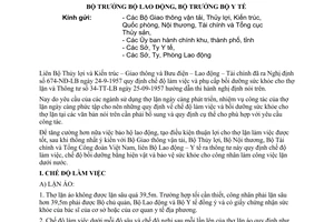 Thông tư liên bộ 19-TT-LB chế độ làm việc bồi dưỡng bảo vệ sức khỏe thợ lặn