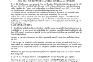 Thông tư liên bộ 176-A-NT-BĐ thủ tục xuất nhập khẩu bưu phẩm bưu kiện