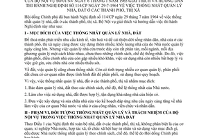 Thông tư 01-NV thống nhất quản lý nhà đất ở thành phố thị xã hướng dẫn Nghị định 114/CP