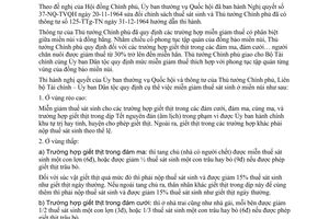 Thông tư liên bộ 03-TT-LB thi hành miễn giảm thuế sát sinh miền núi