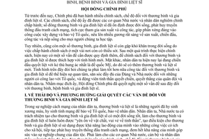 Thông tư 51-TTg/NC tăng cường chấp hành chính sách, chế độ thương binh, bệnh binh gia đình liệt sĩ