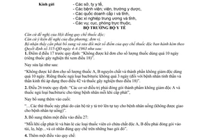 Thông tư 24-BYT/TT sửa đổi quy chế thuốc độc