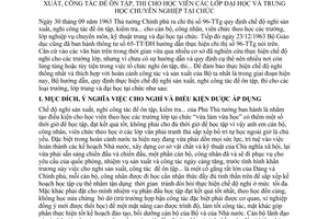 Thông tư 2404-BCNNg/KB3 hướng dẫn Chỉ thị 96-TTg chế độ nghỉ sản xuất công tác ôn tập thi học viên lớp đại học trung học chuyên nghiệp tại chức