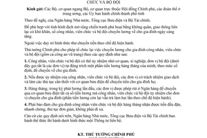 Chỉ thị 3578-TN cho phép tổ chức lại chuyển lương gia đình công nhân, viên chức bộ đội