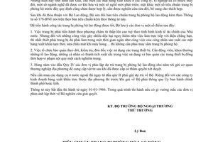 Thông tư 166-BNT/CĐ chế độ trang bị phòng hộ lao động ngành ngoại thương sửa đổi Thông tư 178-BNT