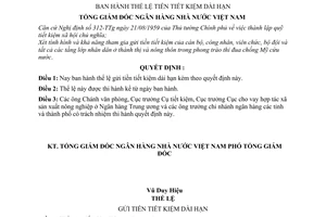 Quyết định 983-QĐ  thể lệ tiền tiết kiệm dài hạn