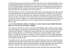 Chỉ thị 73-TTg/NN mở rộng trang bị cơ khí nhỏ hợp tác xã sản xuất nông nghiệp