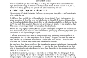 Thông tư liên bộ 07-TT/LB quy định quyền lợi người đi làm nghĩa vụ dân công thời chiến